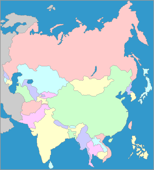 Interactive map of Asia:  Interactive map to know the countries and capitals of Asia