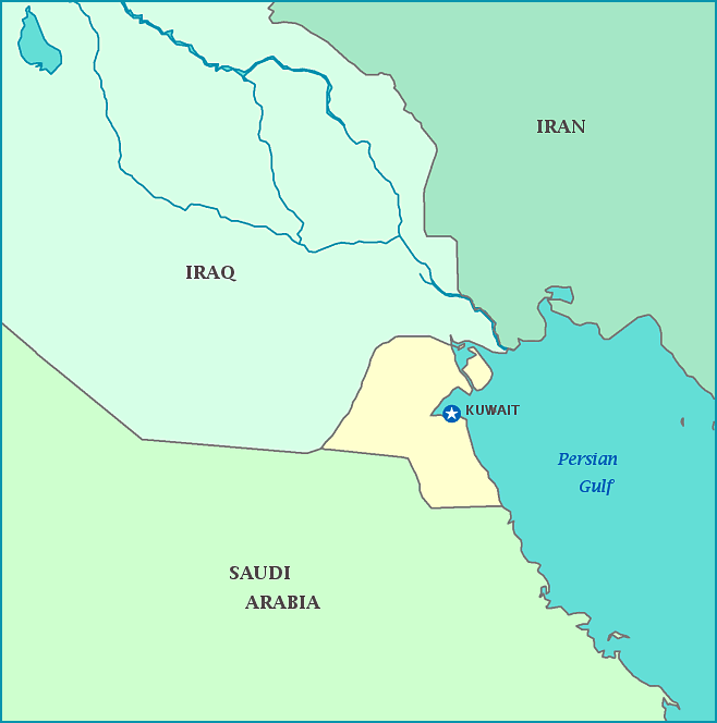 Map of Kuwait